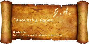 Janovszky Ágnes névjegykártya